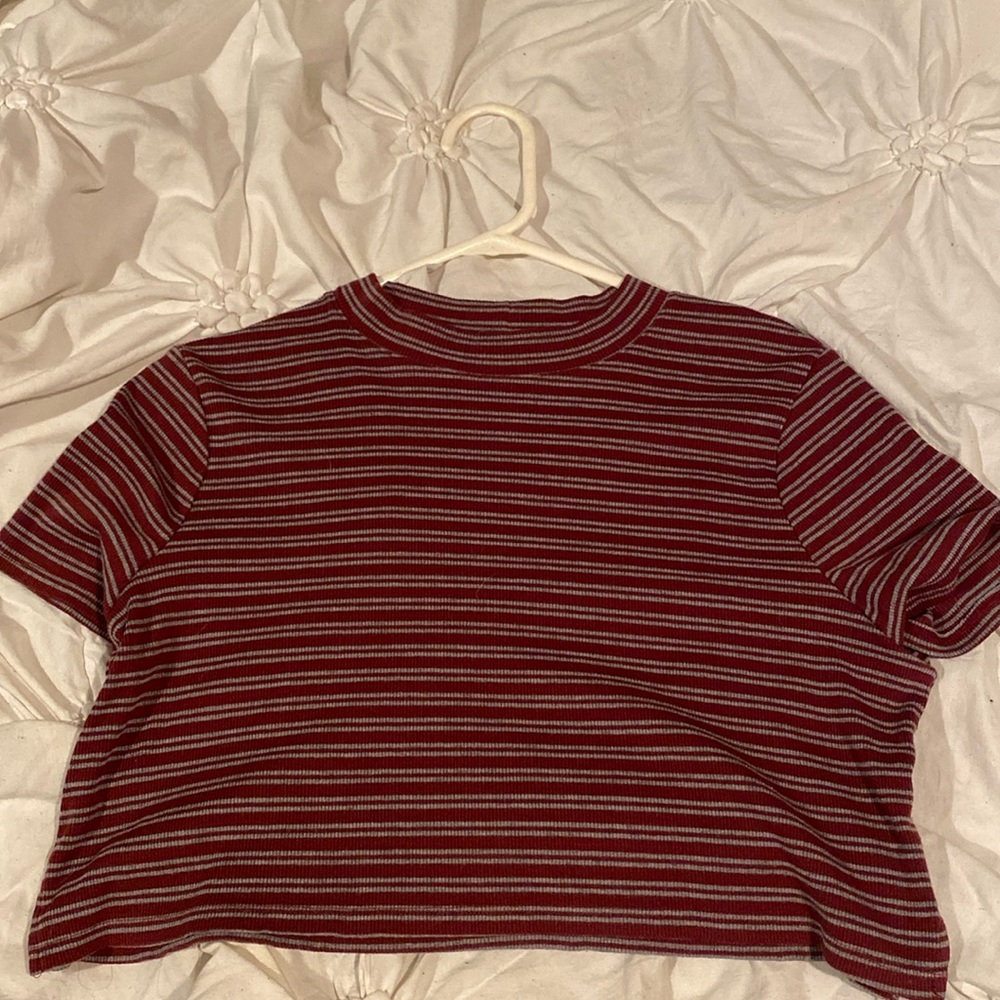 Striped crop top tee, size M